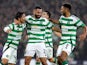 Celtic's Cameron Carter-Vickers celebrates with Reo Hatete and Auston Trusty on November 2, 2024