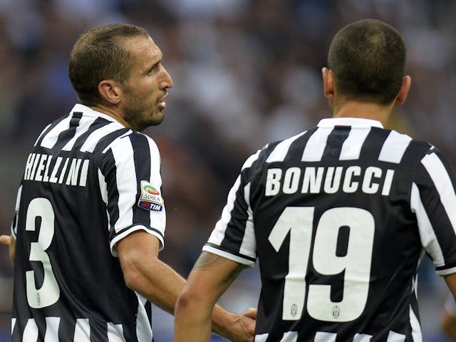 Giorgio Chiellini and Leonardo Bonucci of Juventus in 2013