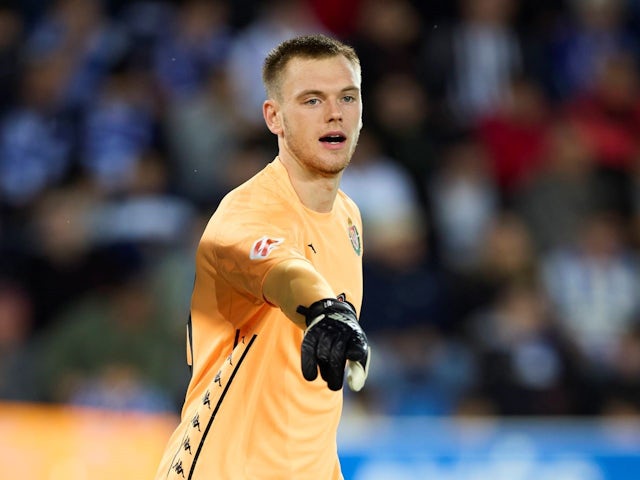 Karl Hein of Real Valladolid during his side' match against Deportivo Alaves on October 18, 2024