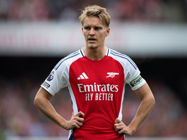 Arsenal's Martin Odegaard in action on August 31, 2024