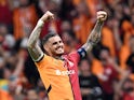 Mauro Icardi celebrates scoring for Galatasaray on September 25, 2024