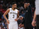  New Orleans Pelicans head coach Willie Green and New Orleans Pelicans guard CJ McCollumon October 26, 2024