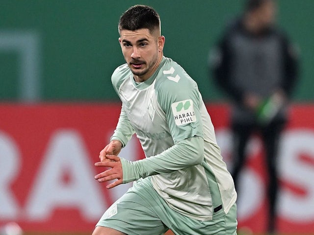 Romano Schmid of Werder Bremen during his side's match against Paderborn, on October 30, 2024