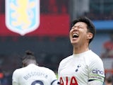 Tottenham Hotspur's Son Heung-min celebrates scoring against Aston Villa in March 2024