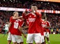 Zeki Amdouni of Benfica celebrates with teammates on 27th October, 2024