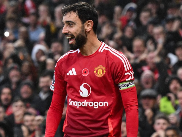 Manchester United's Bruno Fernandes on November 10, 2024