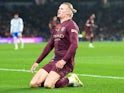 Manchester City's Erling Haaland celebrates scoring on November 9, 2024