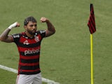  Gabriel Barbosa of Flamengo celebrates a goal on November 3, 2024