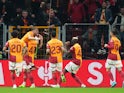 Galatasaray players celebrate on November 7, 2024