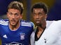 Ipswich Town's Emyr Huws and Tottenham Hotspur's Tashan Oakley-Booth pictured on September 3, 2019