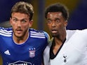 Ipswich Town's Emyr Huws and Tottenham Hotspur's Tashan Oakley-Booth pictured on September 3, 2019