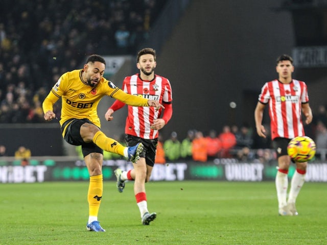 Matheus Cunha scoring for Wolverhampton Wanderers on November 9, 2024