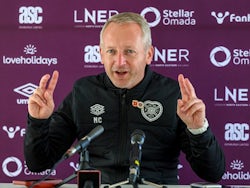 Hearts head coach Neil Critchley speaks to the media during a press conference, on October 29, 2024