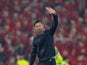 Bayer Leverkusen boss Xabi Alonso waves to Liverpool supporters after the UEFA Champions League game between Liverpool and Bayer Leverkusen, on November 5, 2024