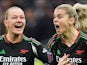 Arsenal Women's Alessia Russo and Frida Maanum celebrate on November 16, 2024