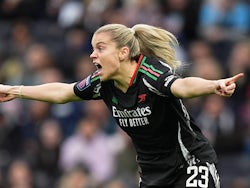 Arsenal Women's Alessia Russo celebrates scoring on November 16, 2024