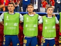 Spain's Dani Vivian, Martin Zubimendi and Fermin Lopez on July 9, 2024