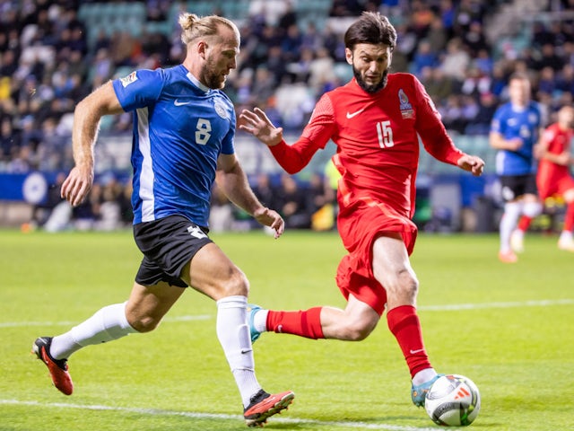 Henri Anier and Badavi Huseynov, during Estonia vs Azerbaijan on 11 October, 2024