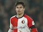 Hugo Bueno in action for Feyenoord on November 06, 2024