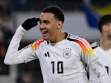 Germany's Jamal Musiala celebrates scoring on November 16, 2024