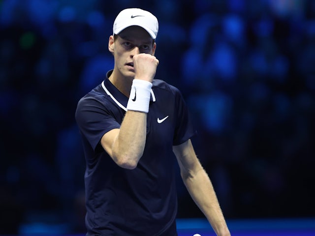 Jannik Sinner reacts at the ATP Finals on November 14, 2024