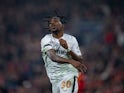 Bayer Leverkusen's Jeremie Frimpong reacts during his side's UEFA Champions League game against Liverpool FC on November 5, 2024