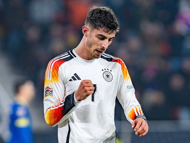 Germany's Kai Havertz celebrates scoring on November 16, 2024