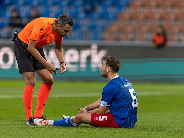 Martin Marxer of Liechtenstein during his side's Nations League match against Gibraltar on October 13, 2024