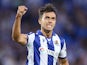 Real Sociedad's Martin Zubimendi celebrates after scoring on August 18, 2024