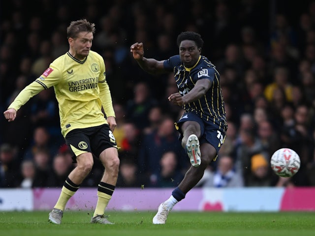 Southend United's Aribim Pepple in action against Charlton Athletic on November 02, 2024