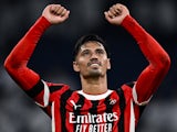 AC Milan's Tijjani Reijnders celebrates after scoring on November 5, 2024