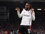 Alex Iwobi of Fulham celebrates after scoring against Wolverhampton Wanderers, on November 23, 2024