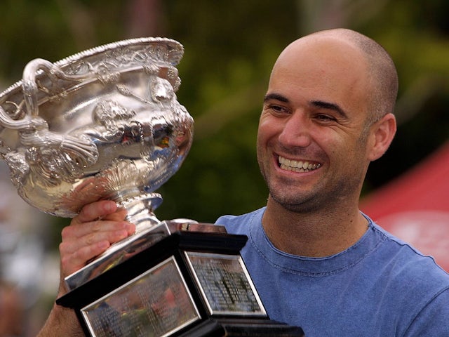 Andre Agassi pictured on January 26, 2003