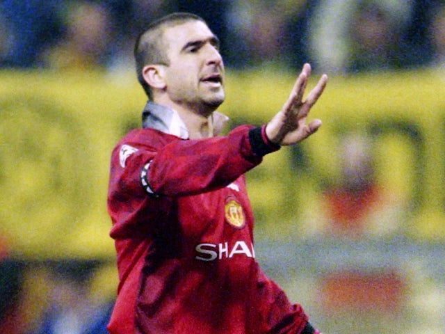 Eric Cantona in action for Manchester United on April 9, 1997