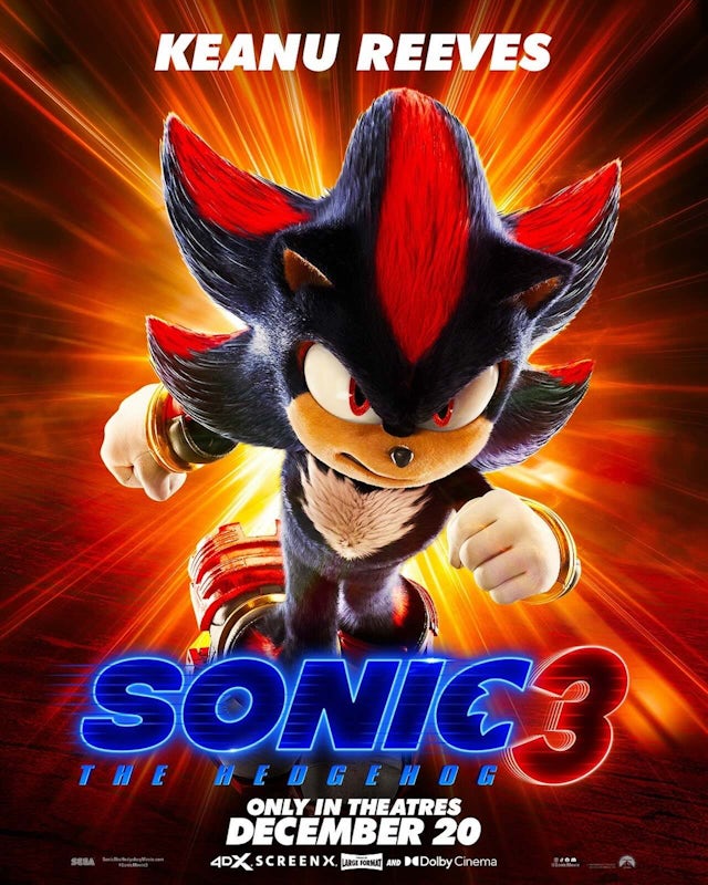 Keanu Reeves as Shadow The Hedgehog in Sonic 3