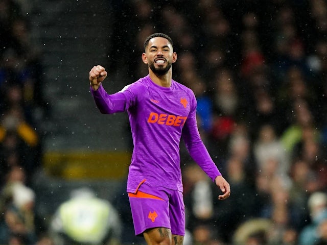 Wolverhampton Wanderers' Matheus Cunha celebrates after scoring his side's first goal against Fulham, on November 23, 2024