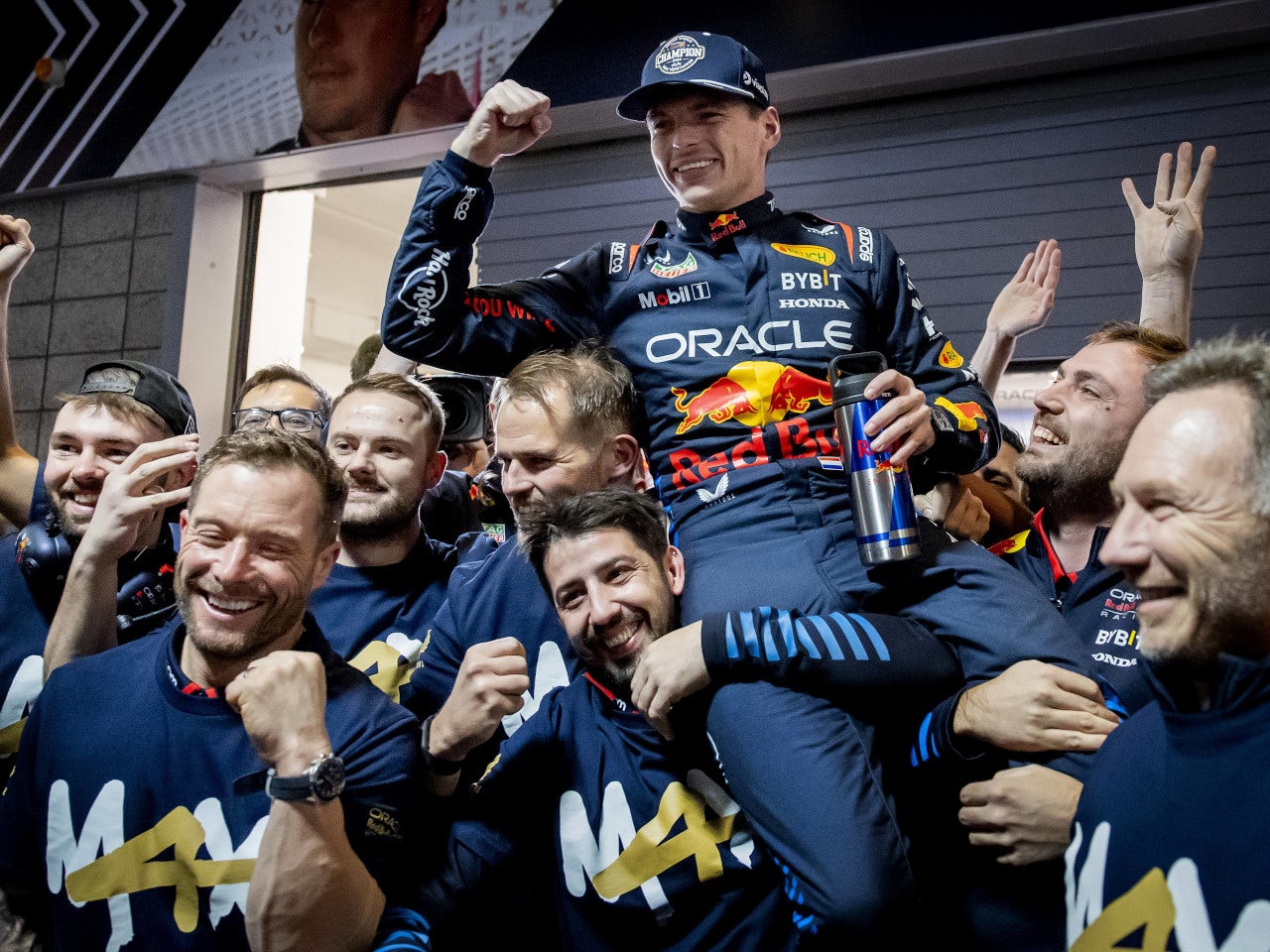 Four in a row: Verstappen crowned world champion as Russell wins in Las Vegas  