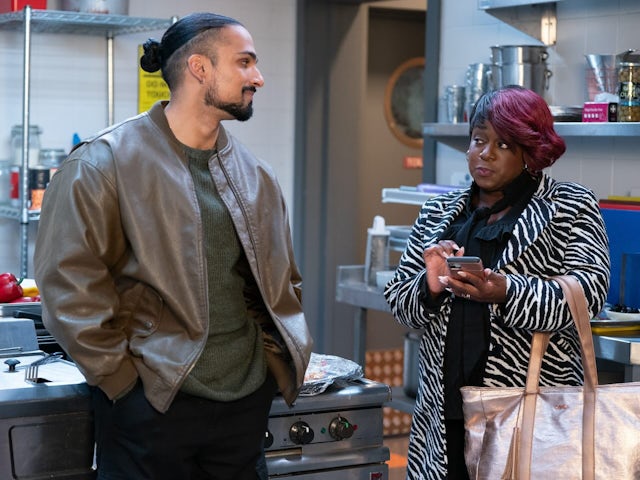 Ravi and Kim on EastEnders on November 25, 2024