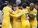 Crystal Palace players celebrate Justin Devenny's goal against Aston Villa on November 23, 2024