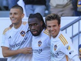  Dejan Joveljic, Joseph Paintsil and Riqui celebrate a goal by the Los Angeles Galaxy on November 24, 2024