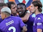 Dodo, Moise Kean and Andrea Colpani celebrate a goal for Fiorentina, November 2024