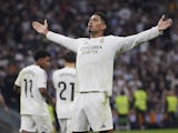 Real Madrid's Jude Bellingham celebrates scoring against Getafe on December 1, 2024