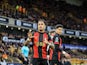 Justin Kluivert of Bournemouth celebrates scoring against during his side's Premier League match against Wolverhampton Wanderers, on November 30, 2024