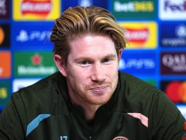 Manchester City's Kevin De Bruyne during a press conference on November 25, 2024