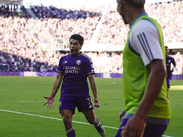  Ramiro Enrique celebrates a goal for Orlando City on November 24, 2024