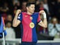 Robert Lewandowski of Barcelona celebrates his during his side's UEFA Champions League match against Brest, on November 26, 2024