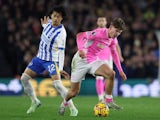 Tyler Dibling (right) of Southampton and Kaoru Mitoma (left) of Brighton & Hove Albion during their sides' clash, on November 29, 2024