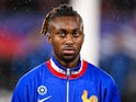 Reims and France Under-21 midfielder Valentin Atangana pictured on November 19, 2024