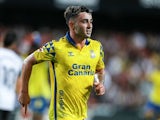 Las Palmas' Alberto Moleiro celebrates after scoring on October 21, 2024