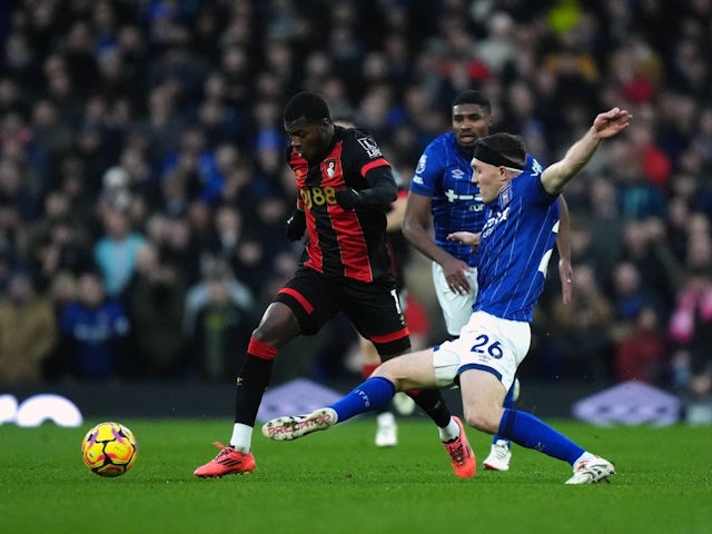 Bournemouth's Dango Ouattara (left) during his side's game against Ipswich Town, on December 8, 2024